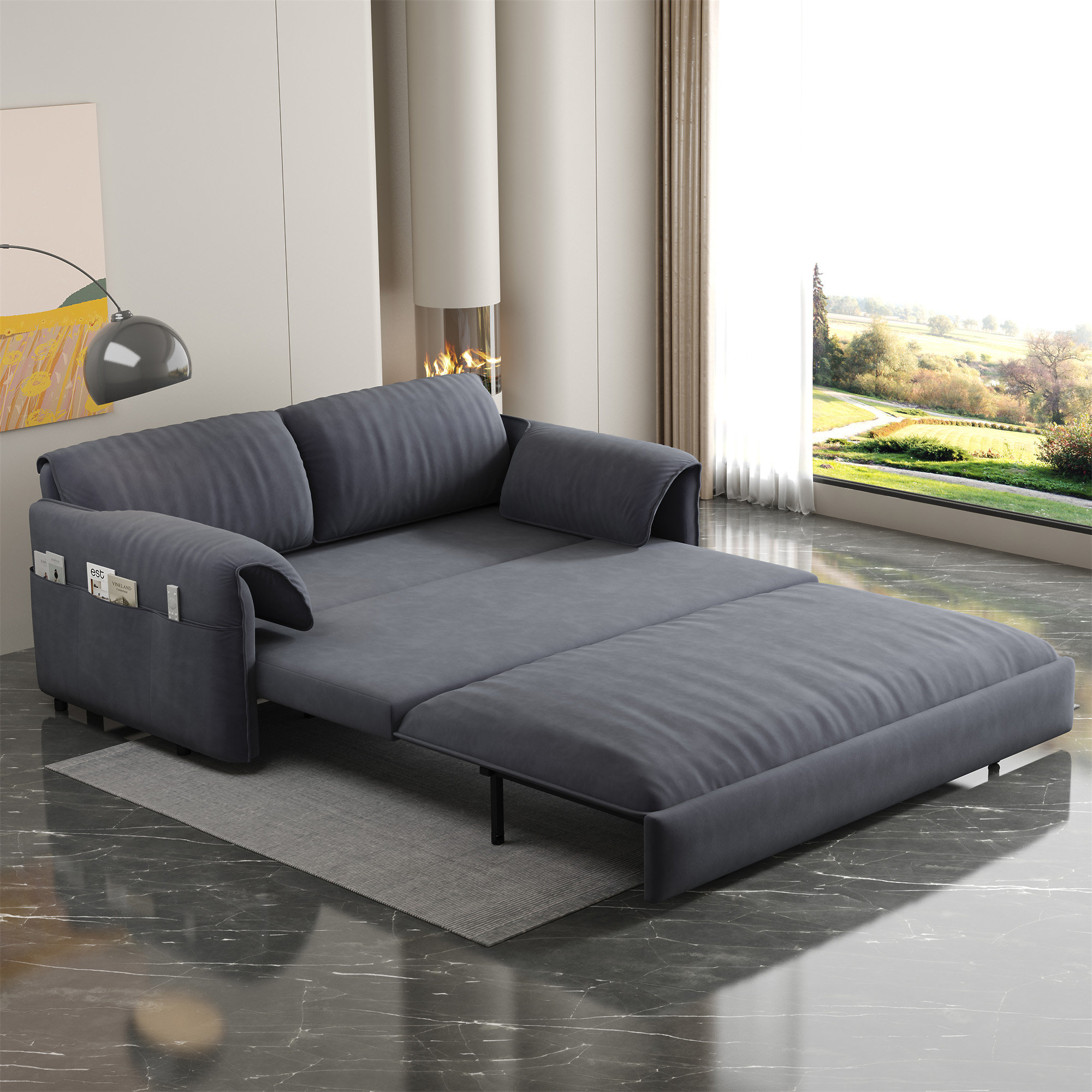 Ebern Designs 63.8" Queen Pull Out Sofa Bed - Wayfair Canada